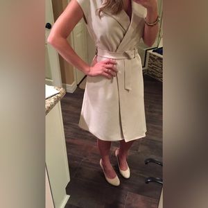 Tibi Beige Structured Crepe Trench Dress 0 NWOT